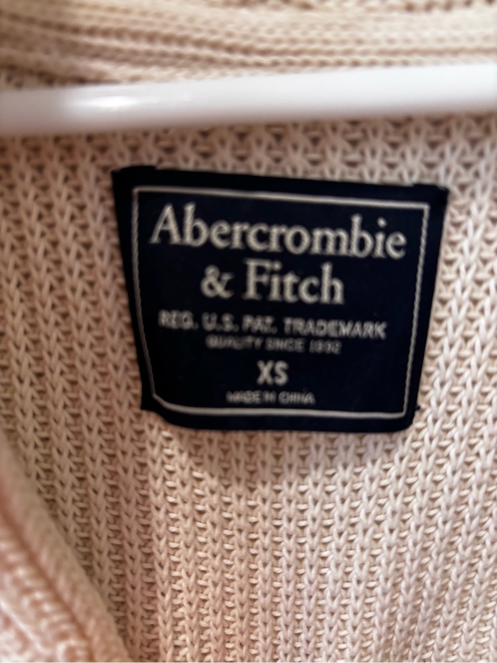 Abercrombie & Fitch Cream Shawl Collar Button Cardigan Sweater - Oversized - Picture 2 of 5